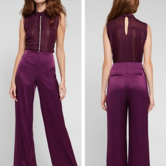 Alice + Olivia Valentine Mock Neck Crystal Top SIZE Large - Picture 7 of 11